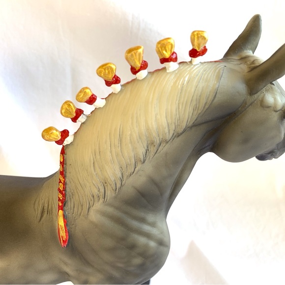 Peter Stone Draft Horse Dapple Gray w 14k Gold Accents Hooves, Bobs & Tail OOAK - Picture 11 of 13